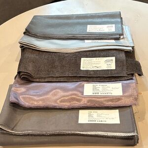 5 Fabric Swatches in Gray and Purple